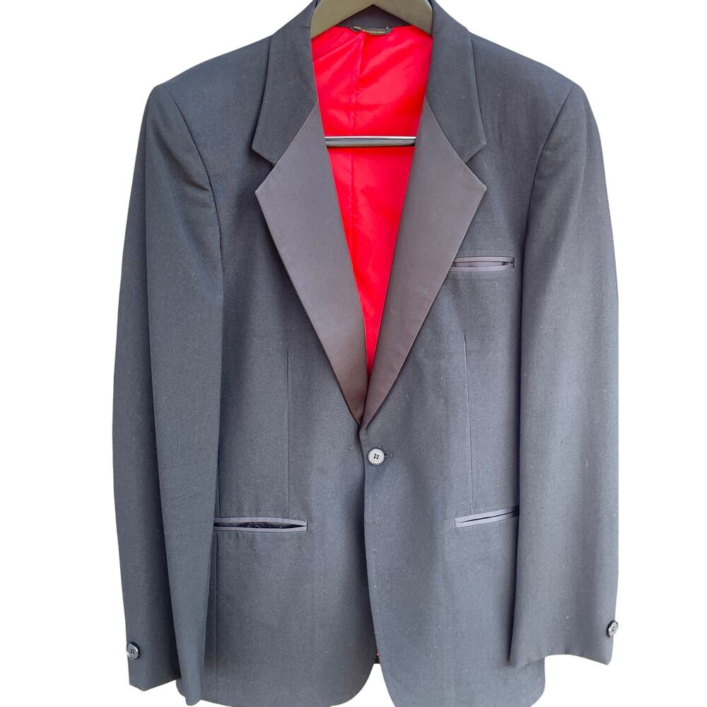 Vintage Raffinati Robert Wagner Tuxedo suit jacket 39L red lining rare union usa